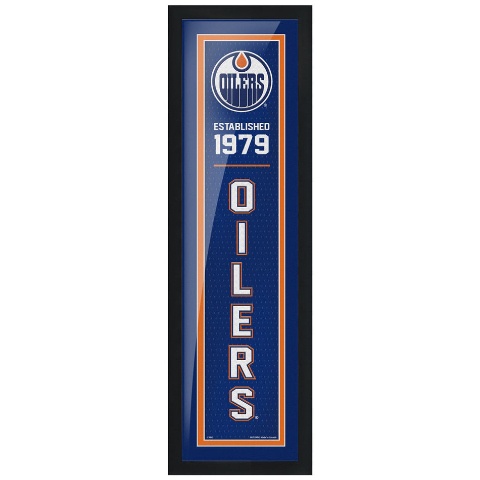 Edmonton Oilers 6" x 22" Established Framed Sign - Hockey Hall of Fame