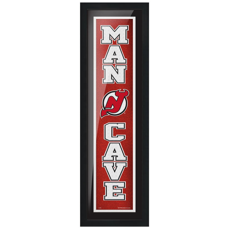 New Jersey Devils 6x22 Man Cave Framed Sign