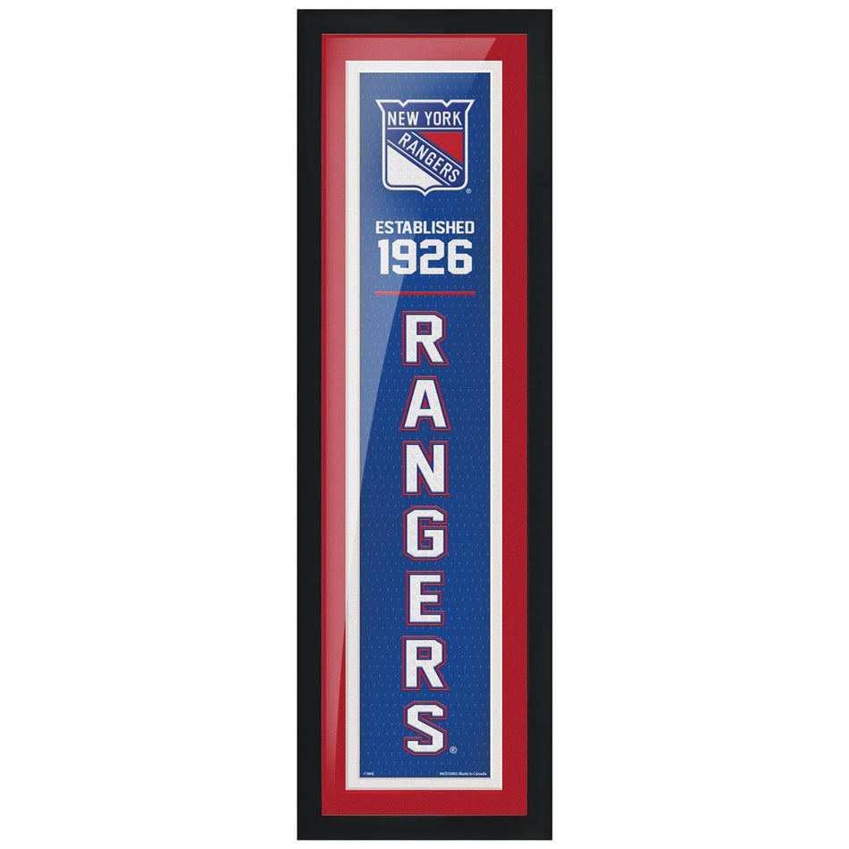 New York Rangers 6x22 Established Framed Sign