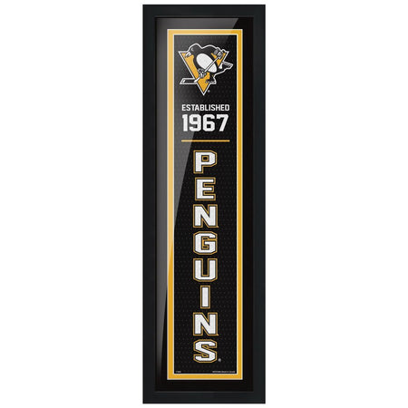 Pittsburgh Penguins 6" x 22" Established Framed Sign - Hockey Hall of Fame