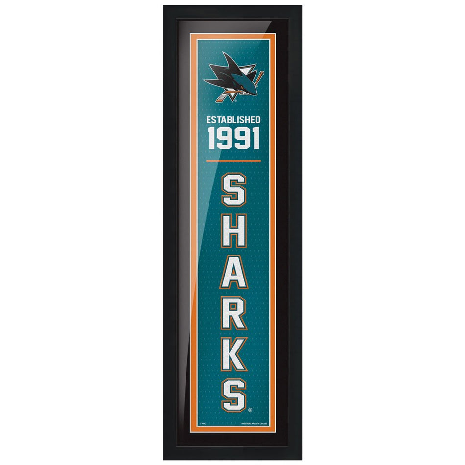 San Jose Sharks 6x22 Established Framed Sign