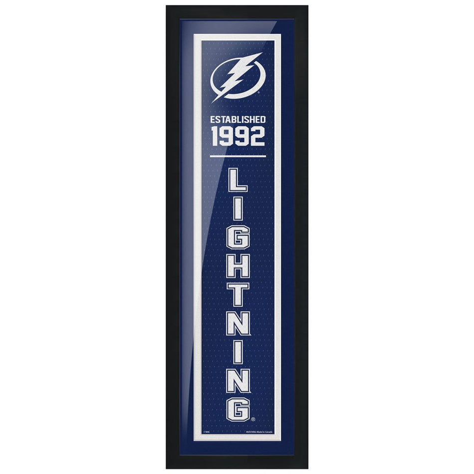 Tampa Bay Lightning 6x22 Established Framed Sign