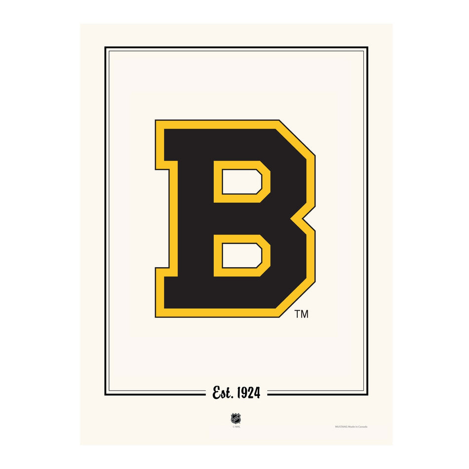 Boston Bruins 100th Anniversary Print - 12" x 16" Large B