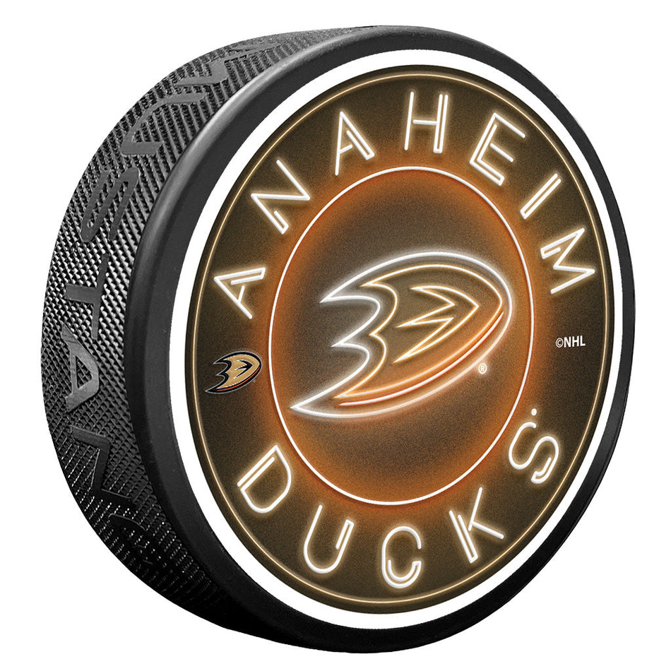 Anaheim Ducks Puck - Neon