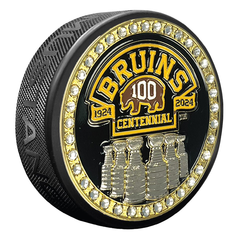 Boston Bruins 100th Anniversary Medallion Puck