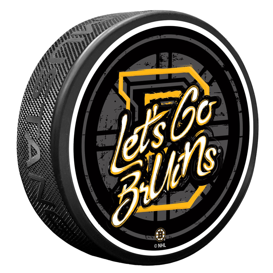 Boston Bruins Puck - Let's Go