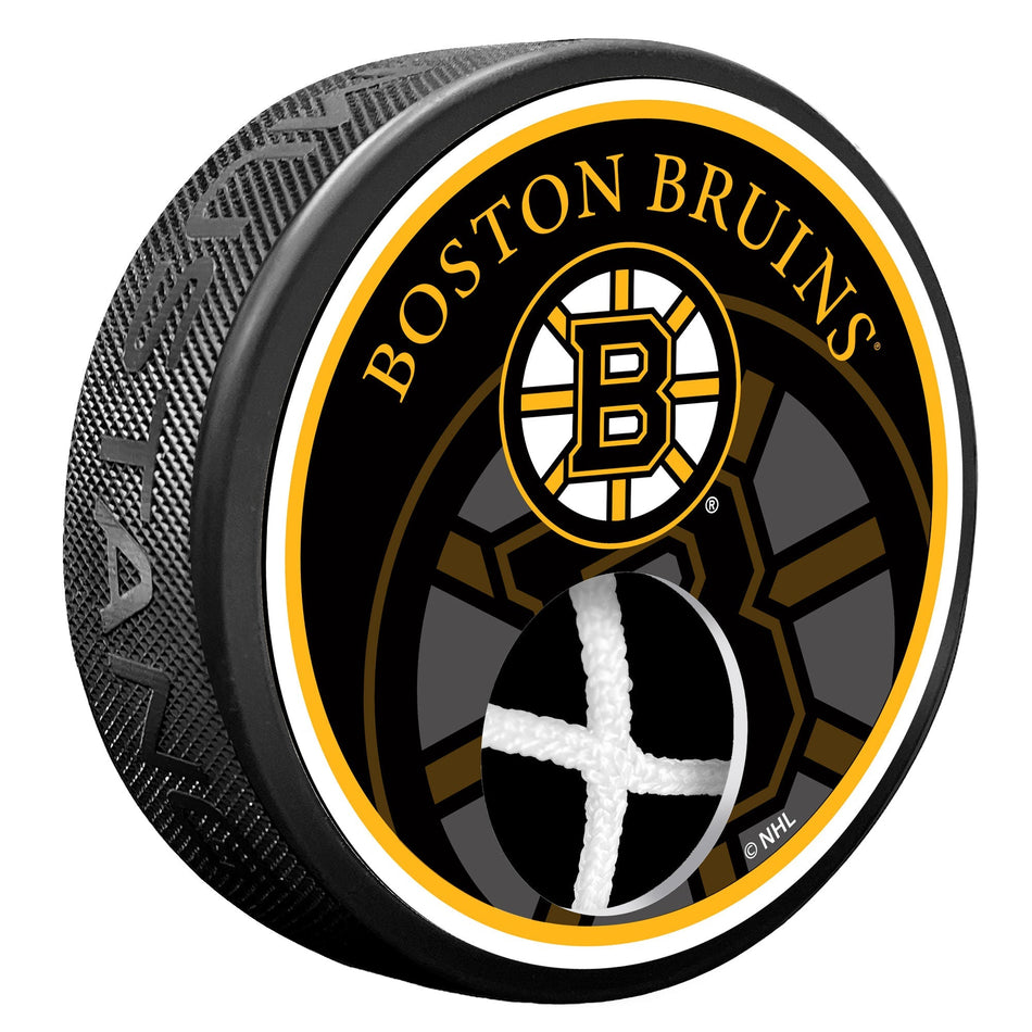 Boston Bruins Puck - Game Used Net