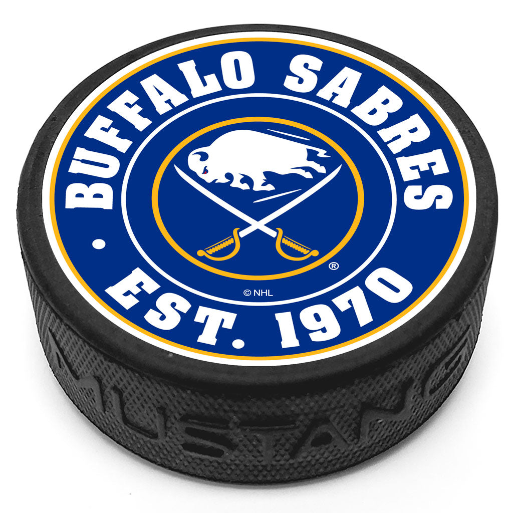 Buffalo Sabres Established Textured Puck - Hockey Hall of Fame