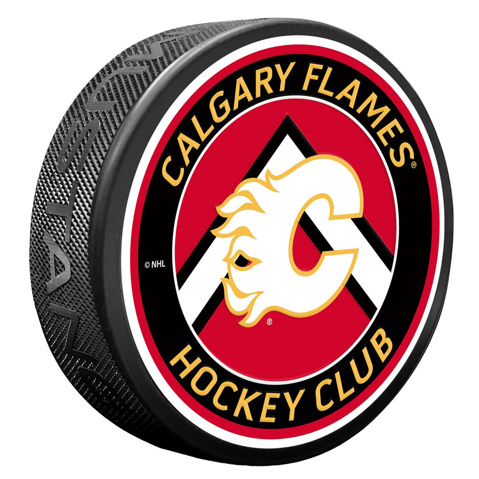 Calgary Flames Puck - Chevron Banner