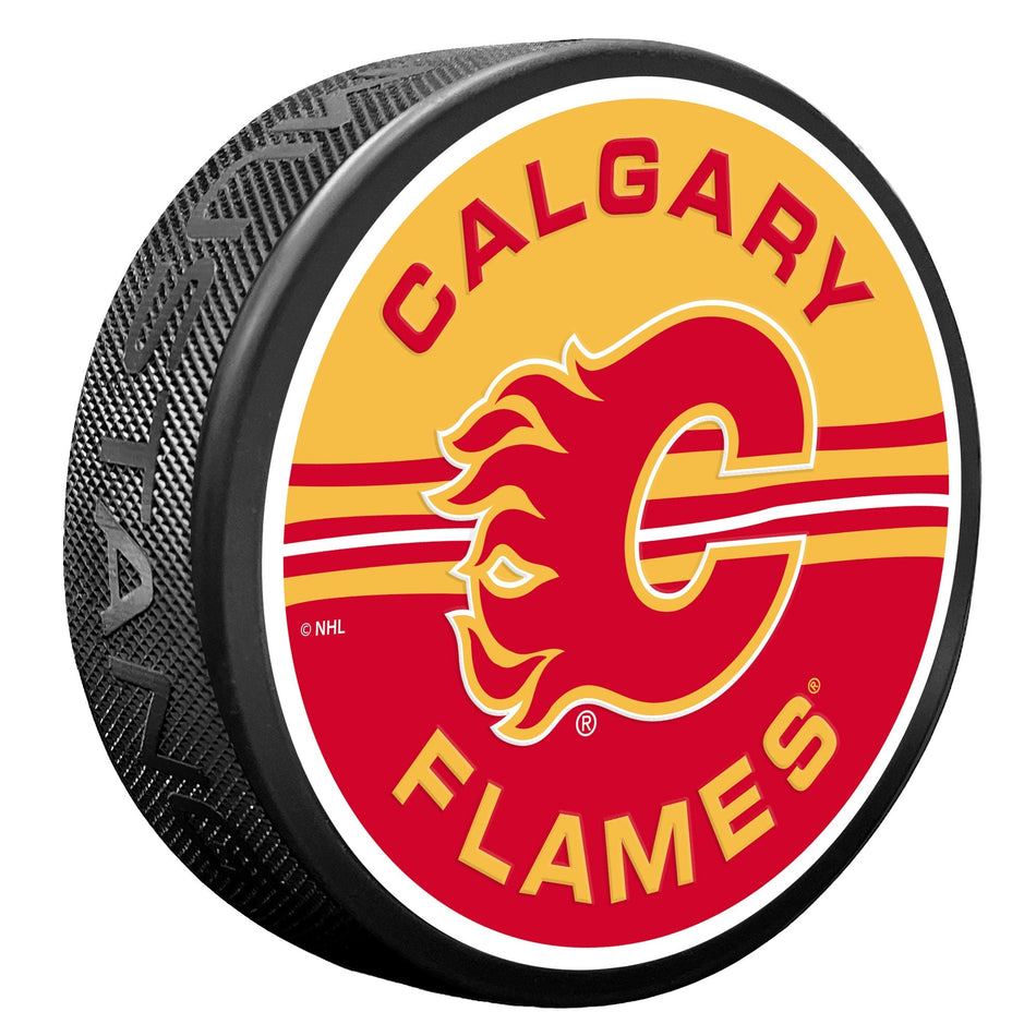 Calgary Flames Puck - Half & Half