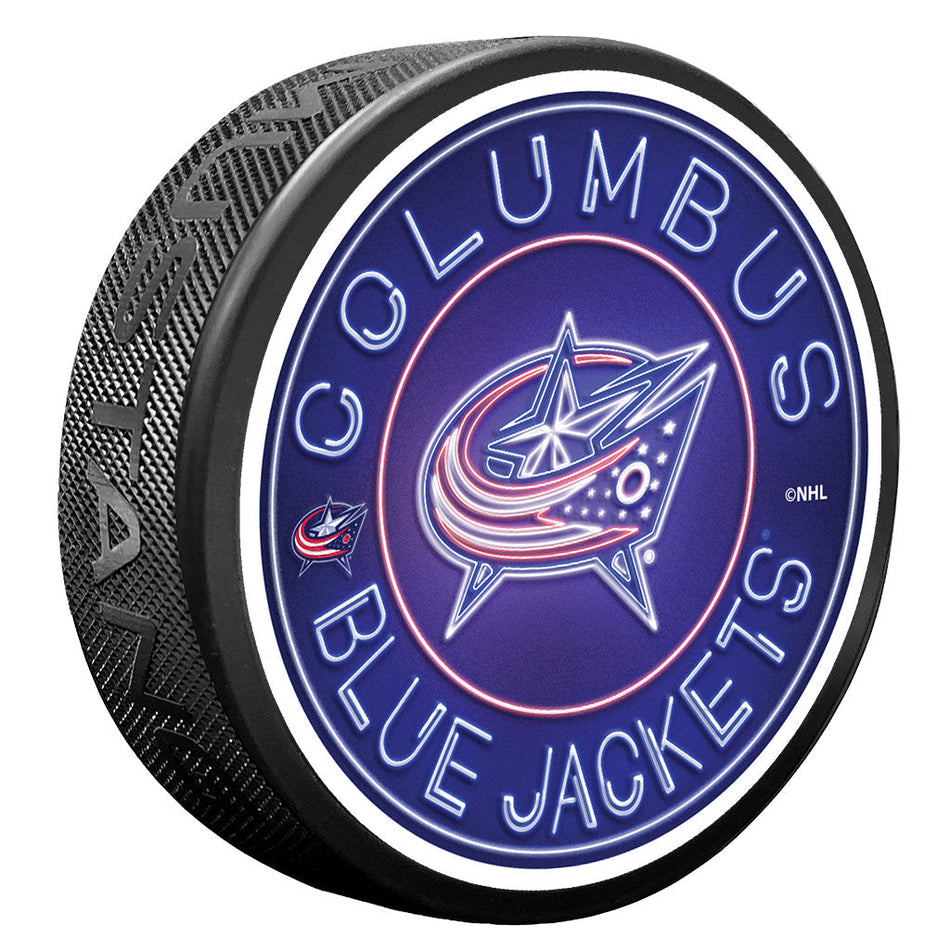 Columbus Blue Jackets Puck - Neon