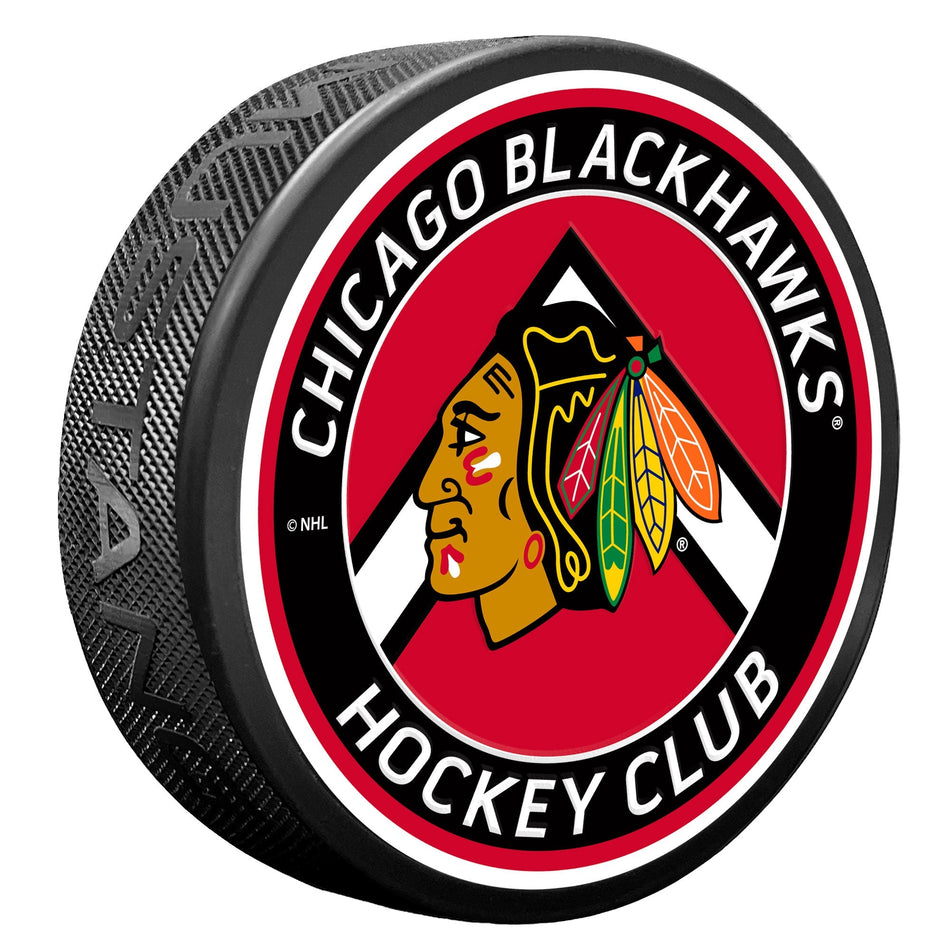 Chicago Blackhawks Puck - Chevron Banner