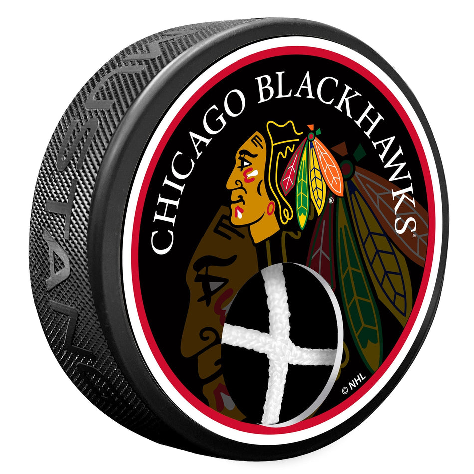 Chicago Blackhawks Puck - Game Used Net