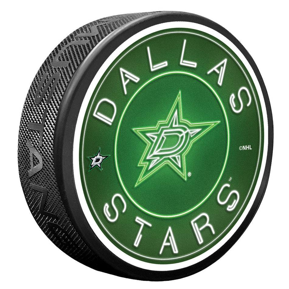 Dallas Stars Puck - Neon