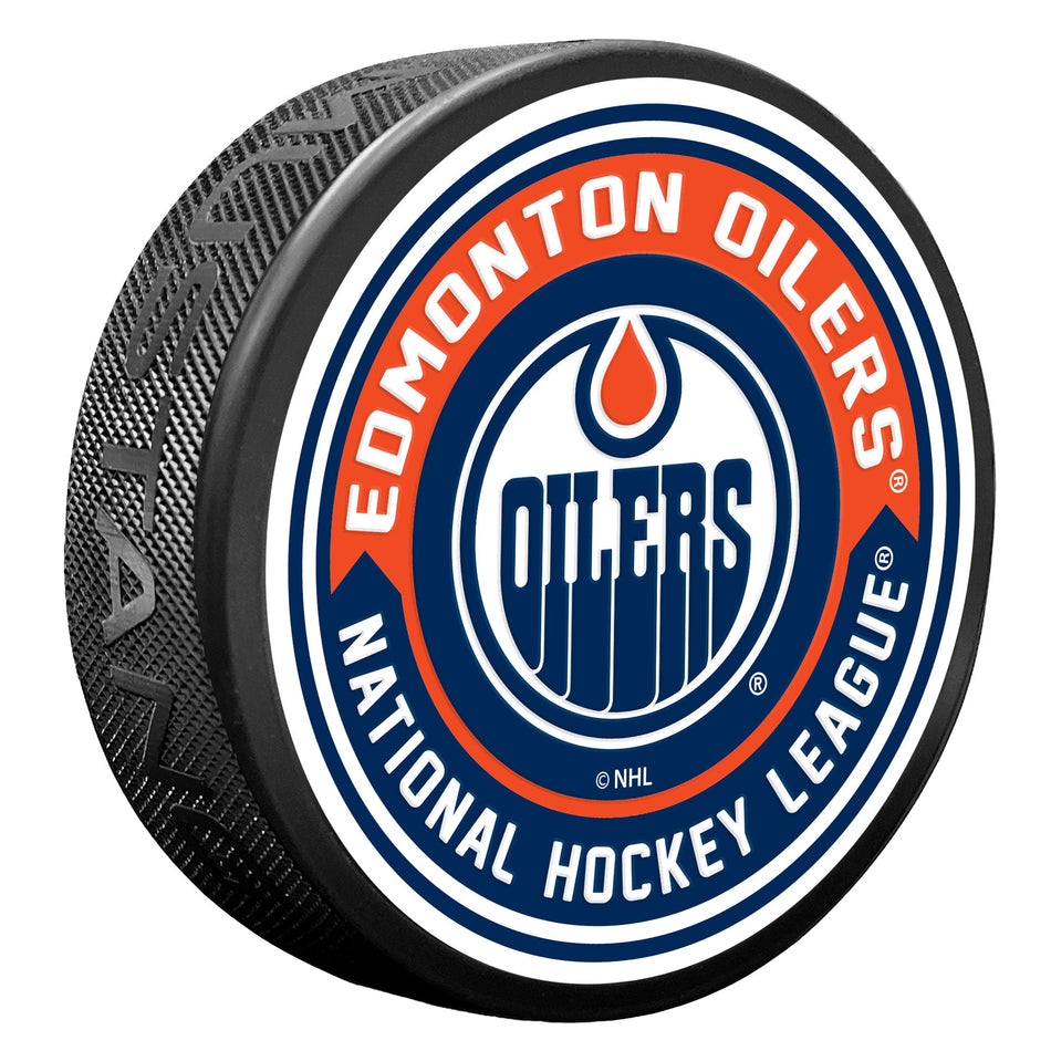 Edmonton Oilers Arrow Textured Puck