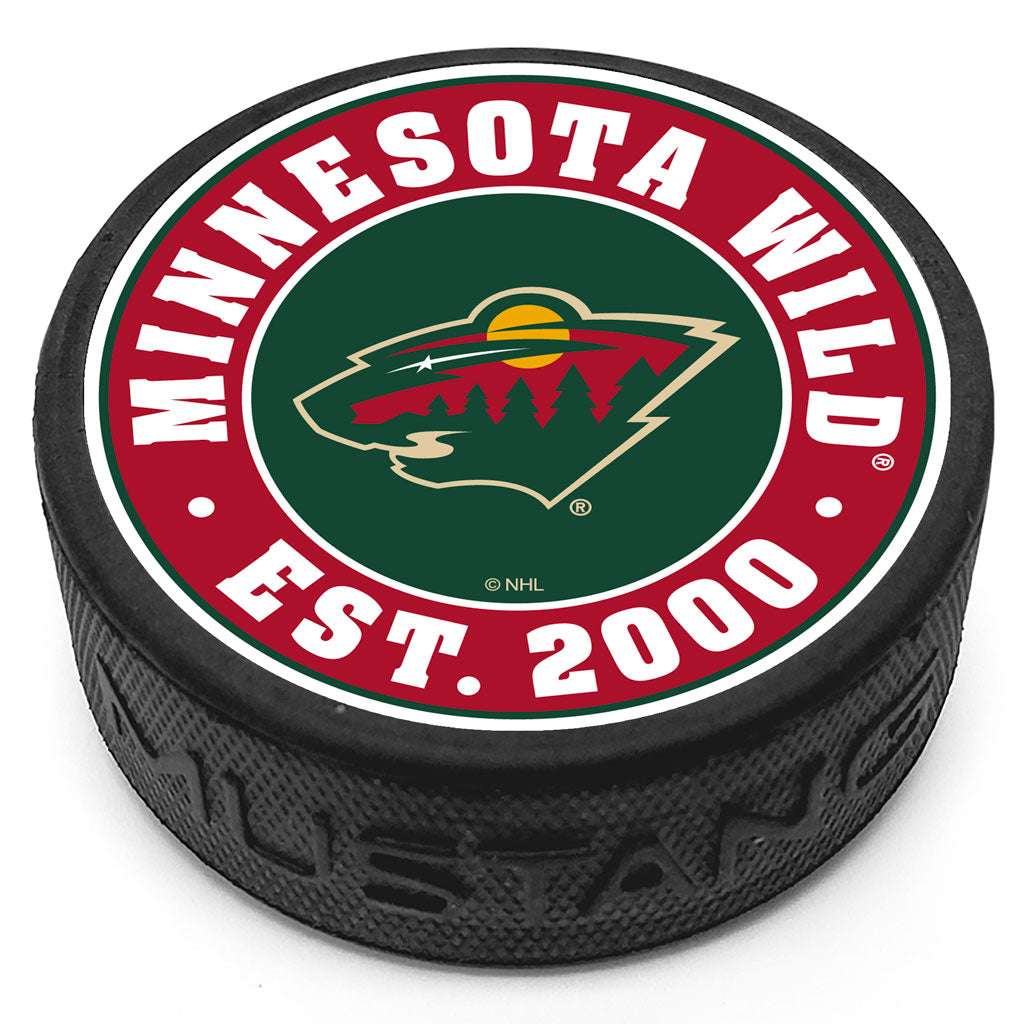 Minnesota Wild Established Textured Puck - Hockey Hall of Fame