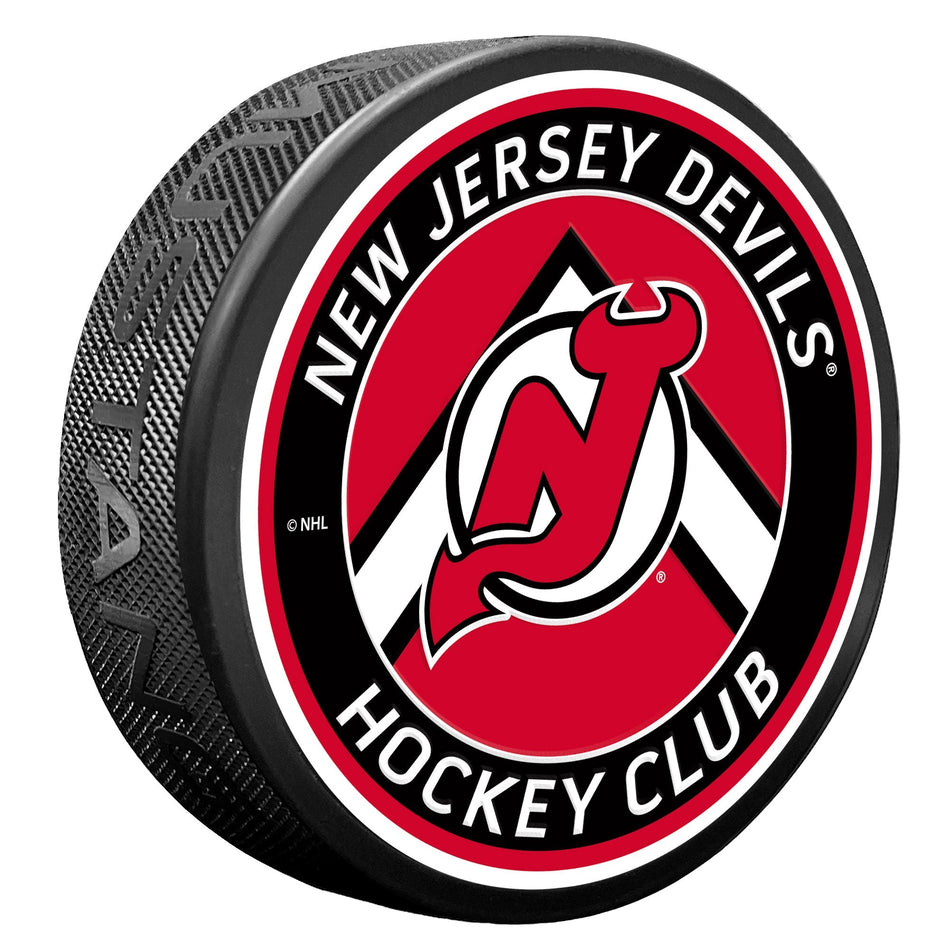 New Jersey Devils Puck - Chevron Banner