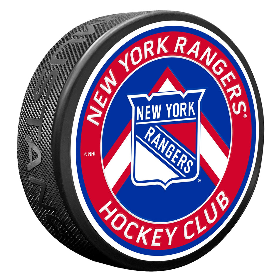 New York Rangers Puck - Chevron Banner