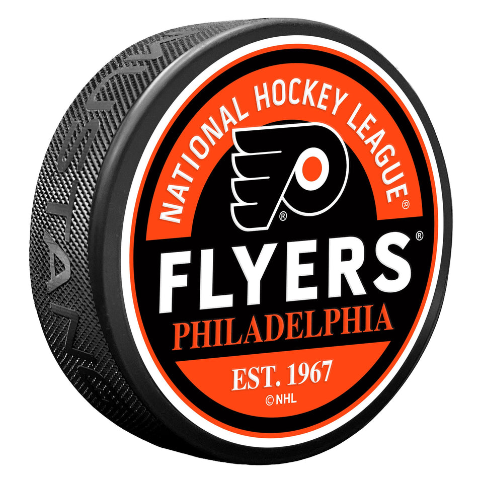 Philadelphia Flyers Block Textured Puck