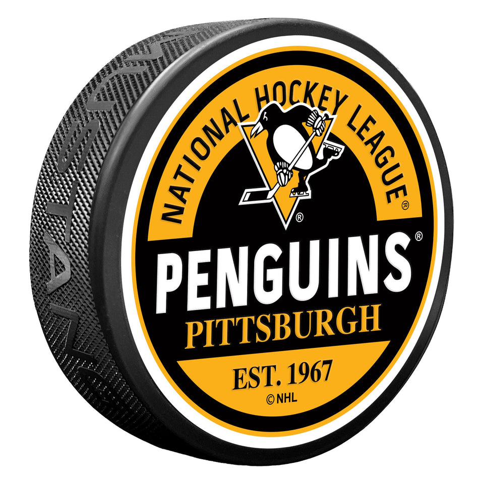 Pittsburgh Penguins Block Textured Puck