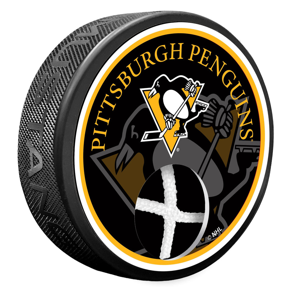 Pittsburgh Penguins Puck - Game Used Net