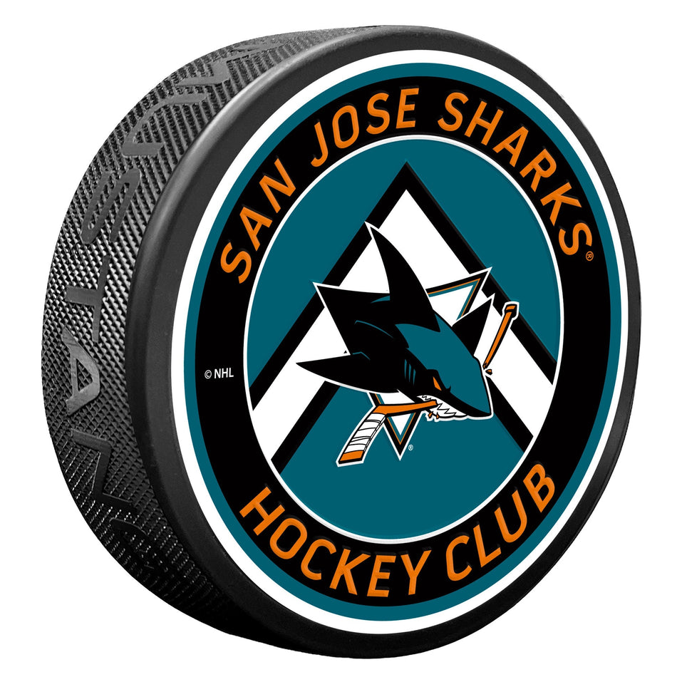 San Jose Sharks Puck - Chevron Banner