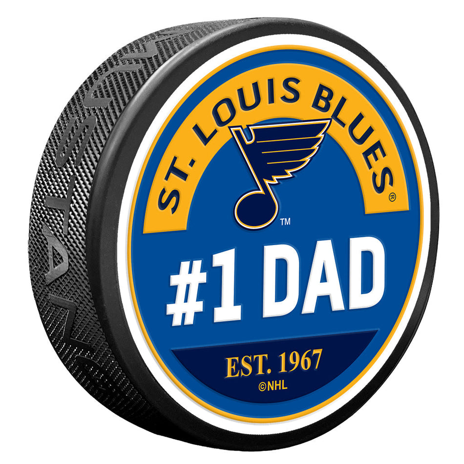 St Louis Blues #1 Dad Textured Puck