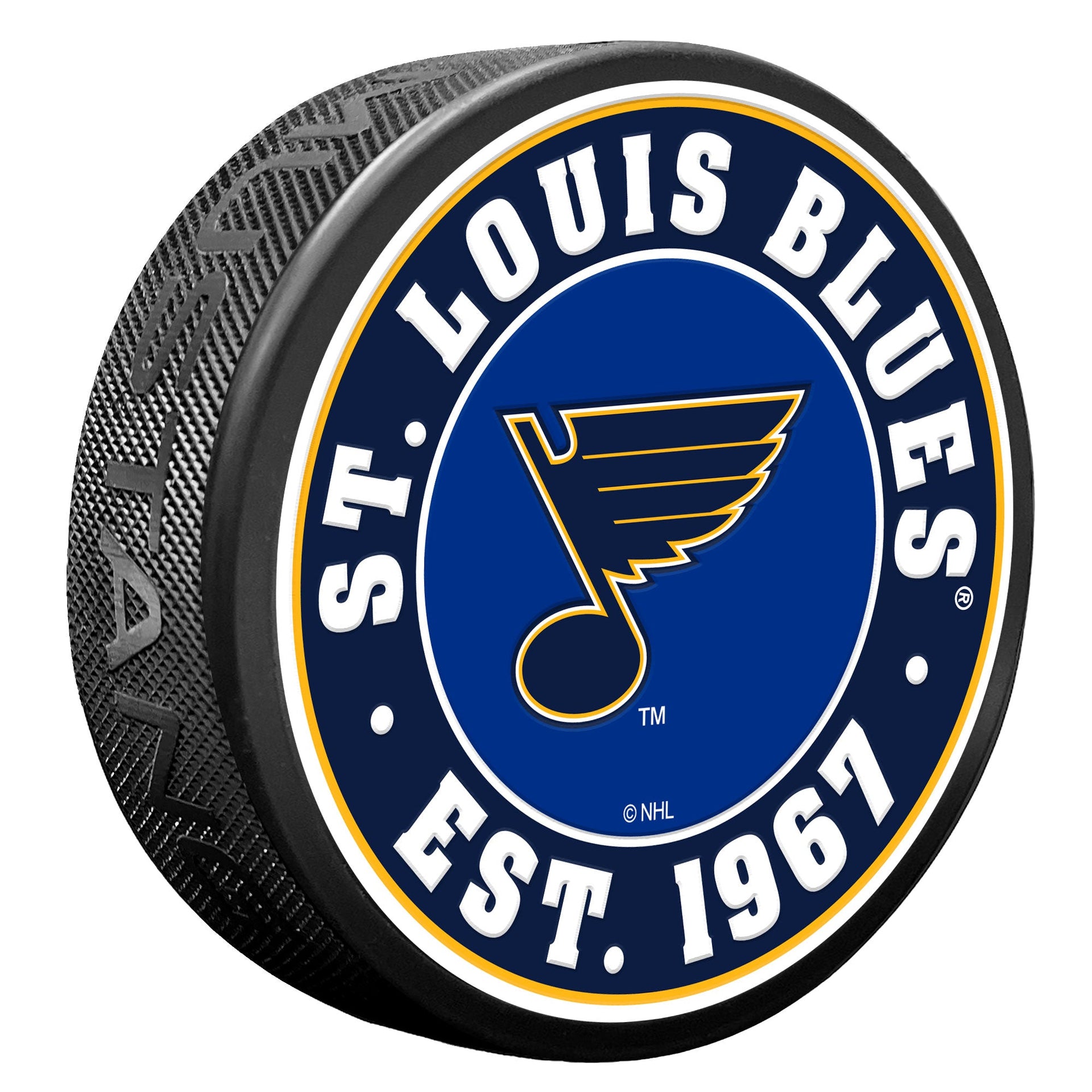 St Louis Blues #1 Dad Textured Puck – Hockey Hall of Fame
