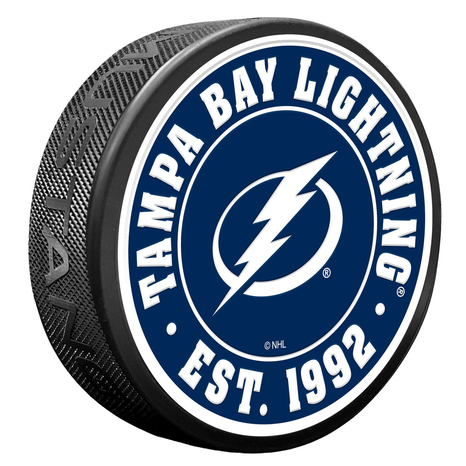 Tampa Bay Lightning Established Textured Puck