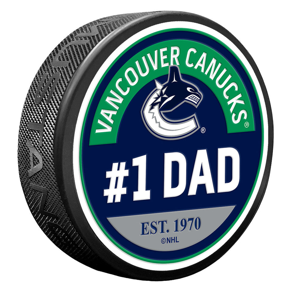 Vancouver Canucks #1 Dad Textured Puck