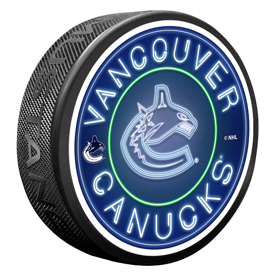 Vancouver Canucks Puck - Neon