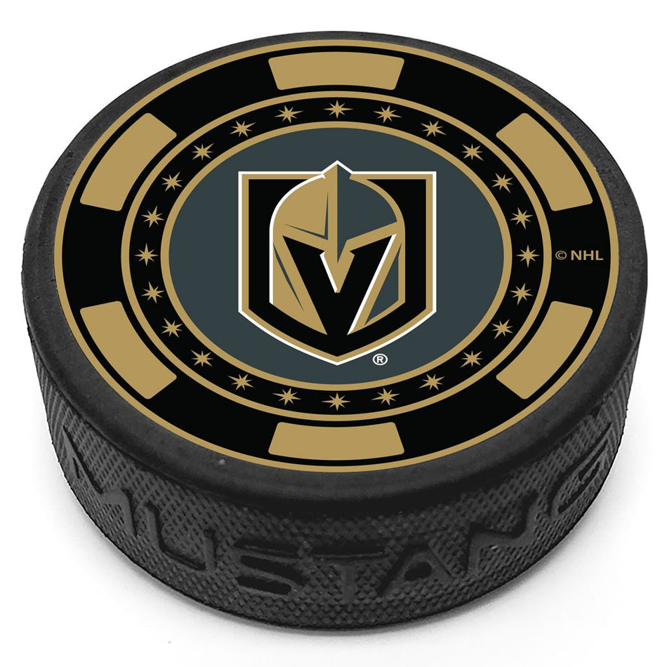 Vegas Golden Knights Black Poker Chip Textured Puck