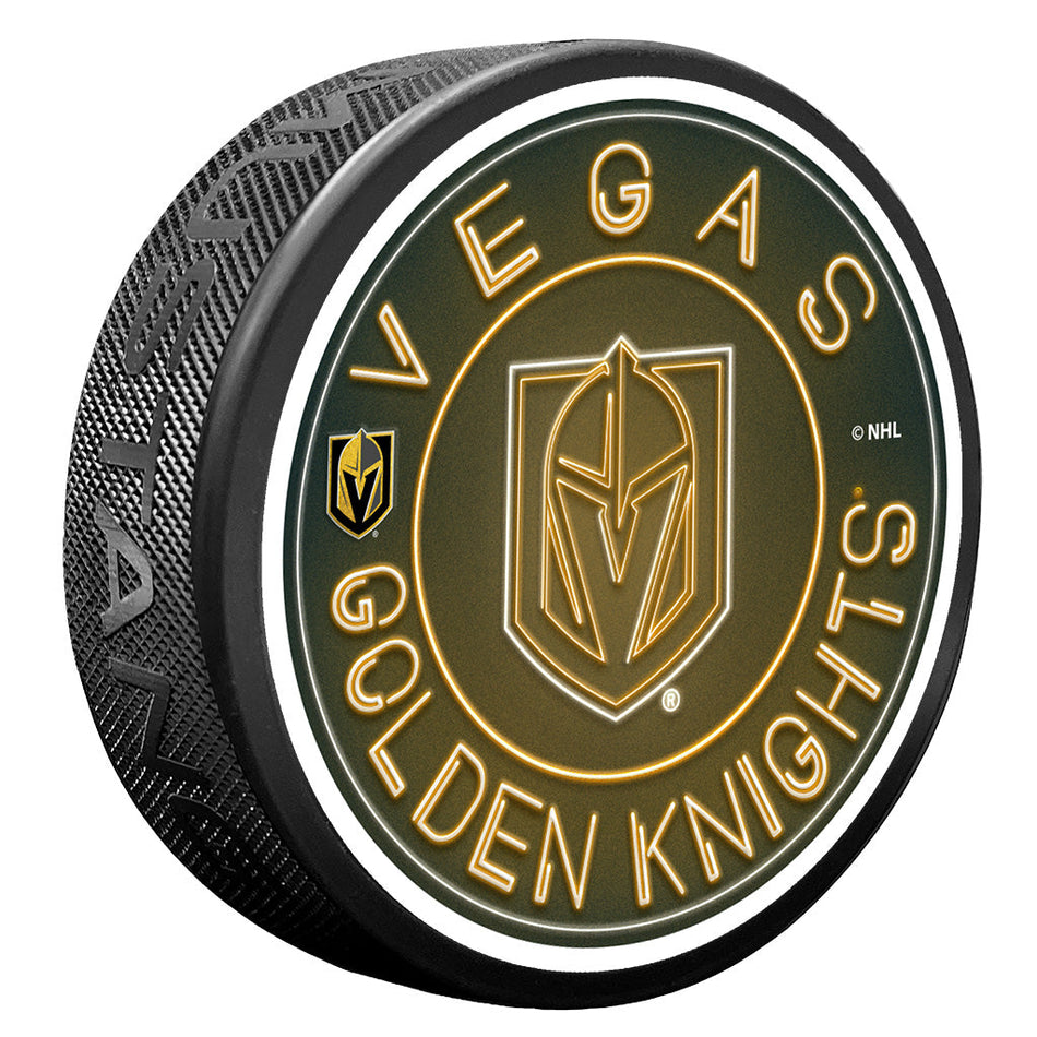 Vegas Golden Knights Puck - Neon