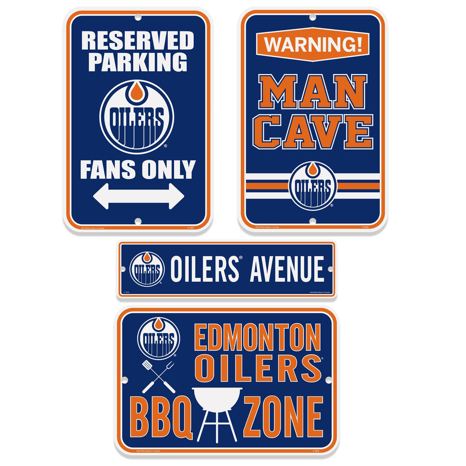 Edmonton Oilers Four Pack Fan Sign Set - Sports Decor