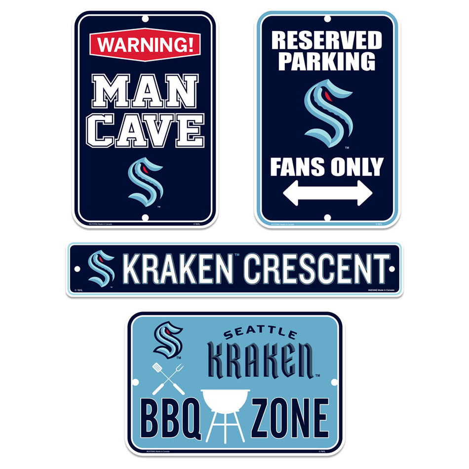 Seattle Kraken Fan Four Pack Sign Set