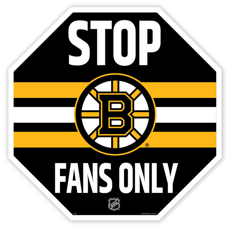 Boston Bruins 23"  Stop Fans Only Sign