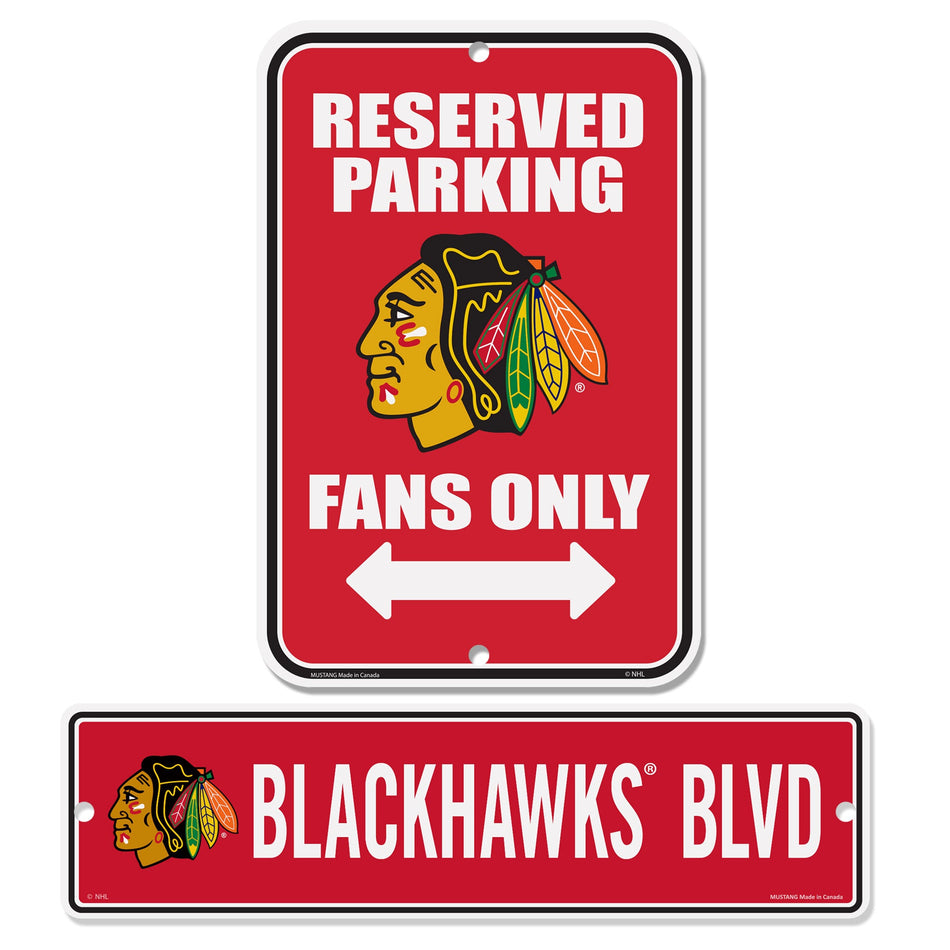 Chicago Blackhawks Parking & Street 2 Pack Sign Set