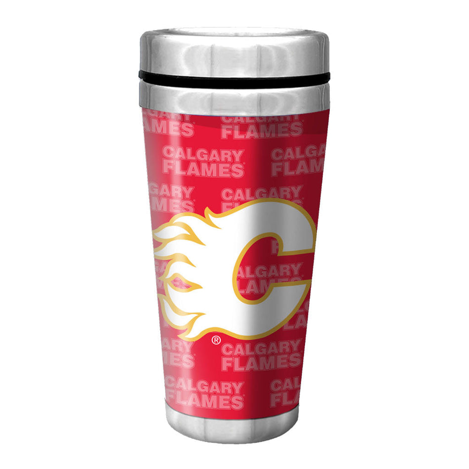 Calgary Flames Travel Mug | Wallpaper Full Wrap 16 oz.