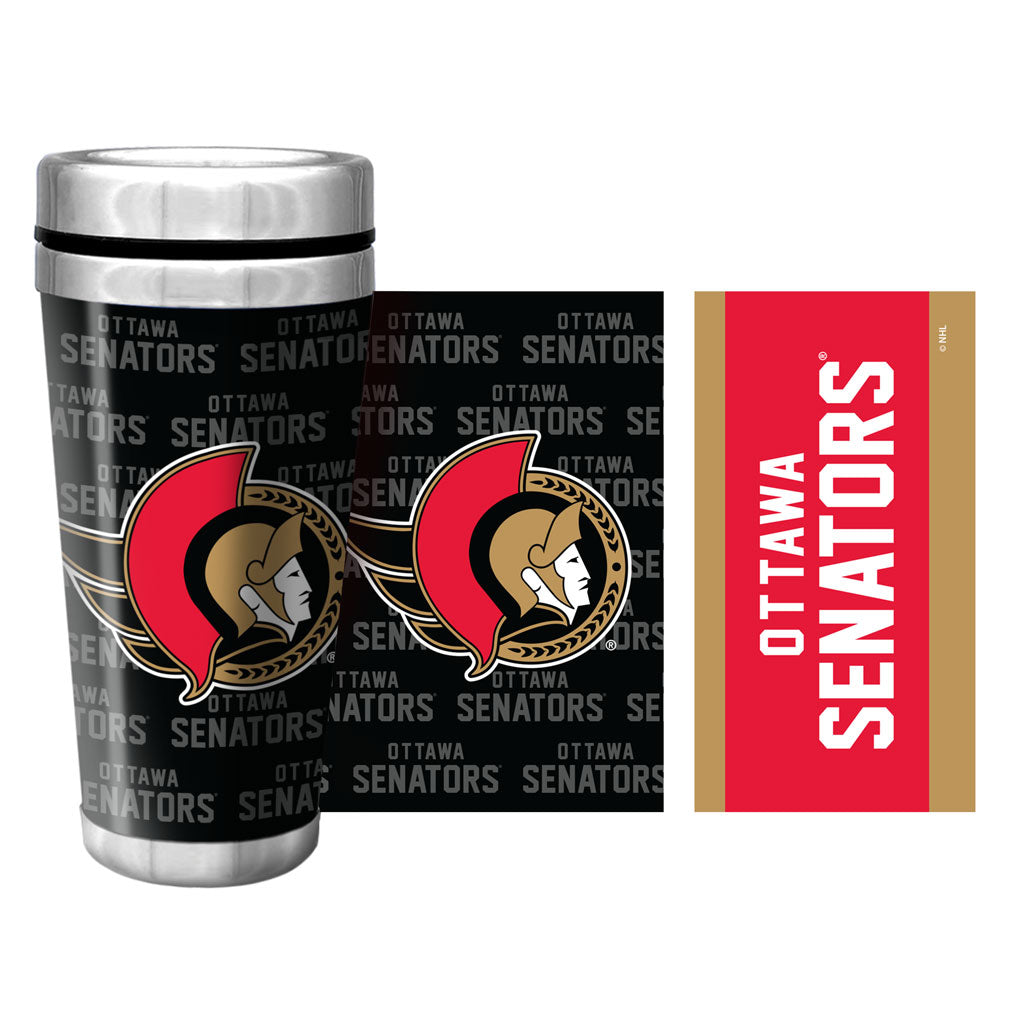 Ottawa Senators 16oz Full Wrap Wallpaper Travel Mug - Hockey Hall of Fame