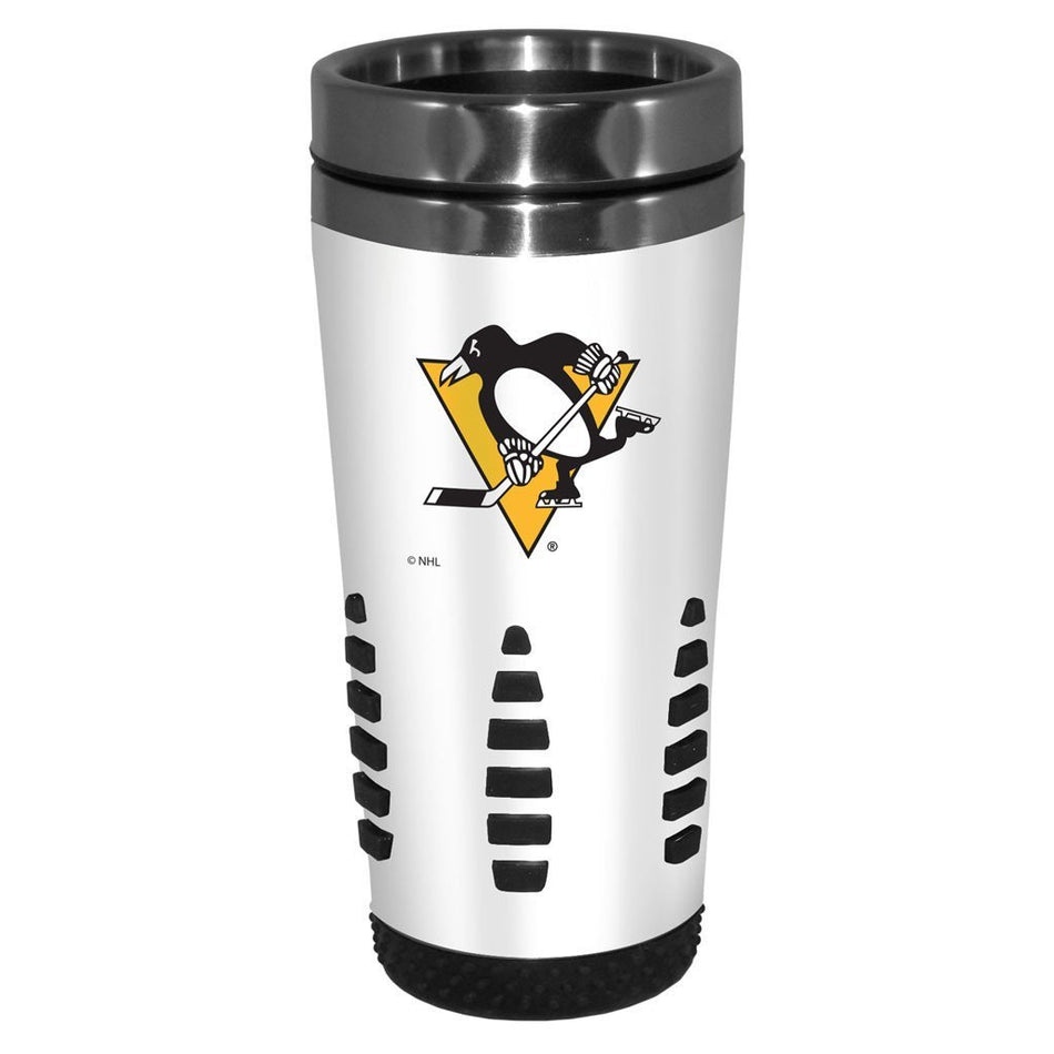 Pittsburgh Penguins Travel Mug - 16oz White Huntsville - Hockey Hall of Fame