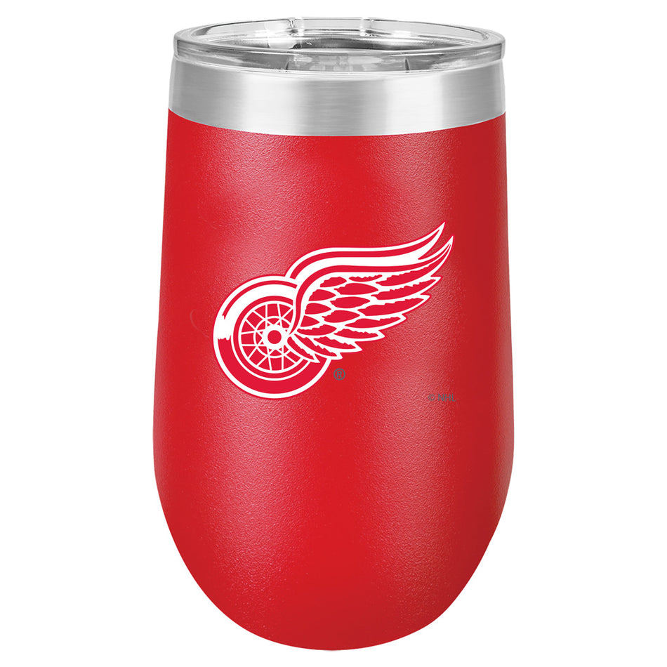 Detroit Red Wings Embossed 16oz Polar Stemless Wine-Red