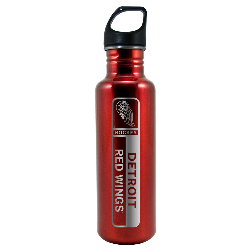 Detroit Red Wings Water Bottle - Black Stainless Steel 26oz