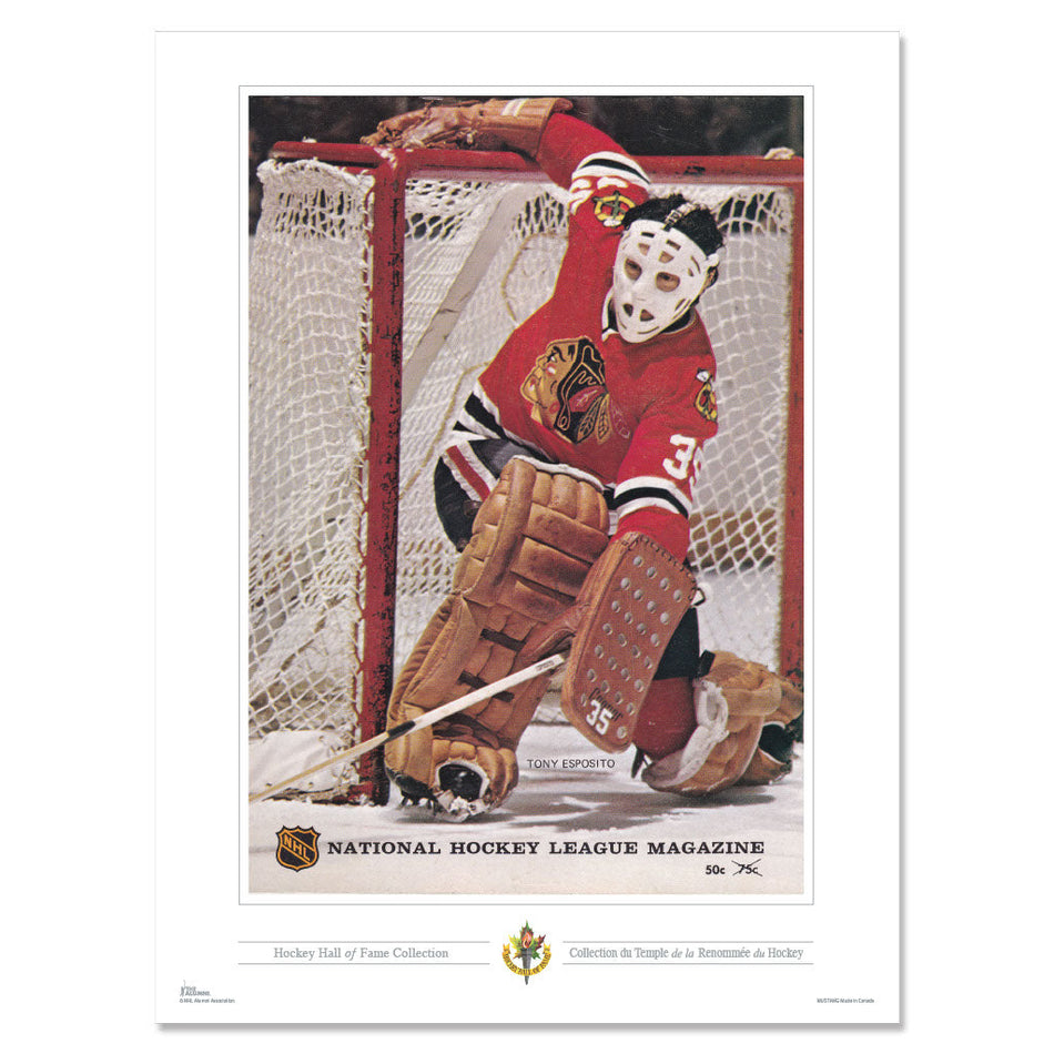 Chicago Blackhawks Program Cover Replica Print - Tony Esposito NHL Magazine