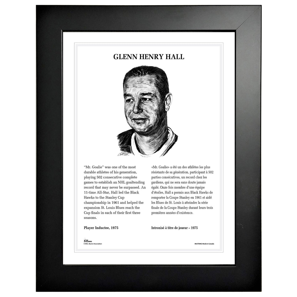 1975 Glenn Hall - NHL Legends 12" x 16" Frame