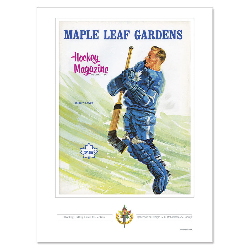 Toronto Maple Leafs Program Cover Replica Print - Johnny Bower at Maple Leafs Garden
