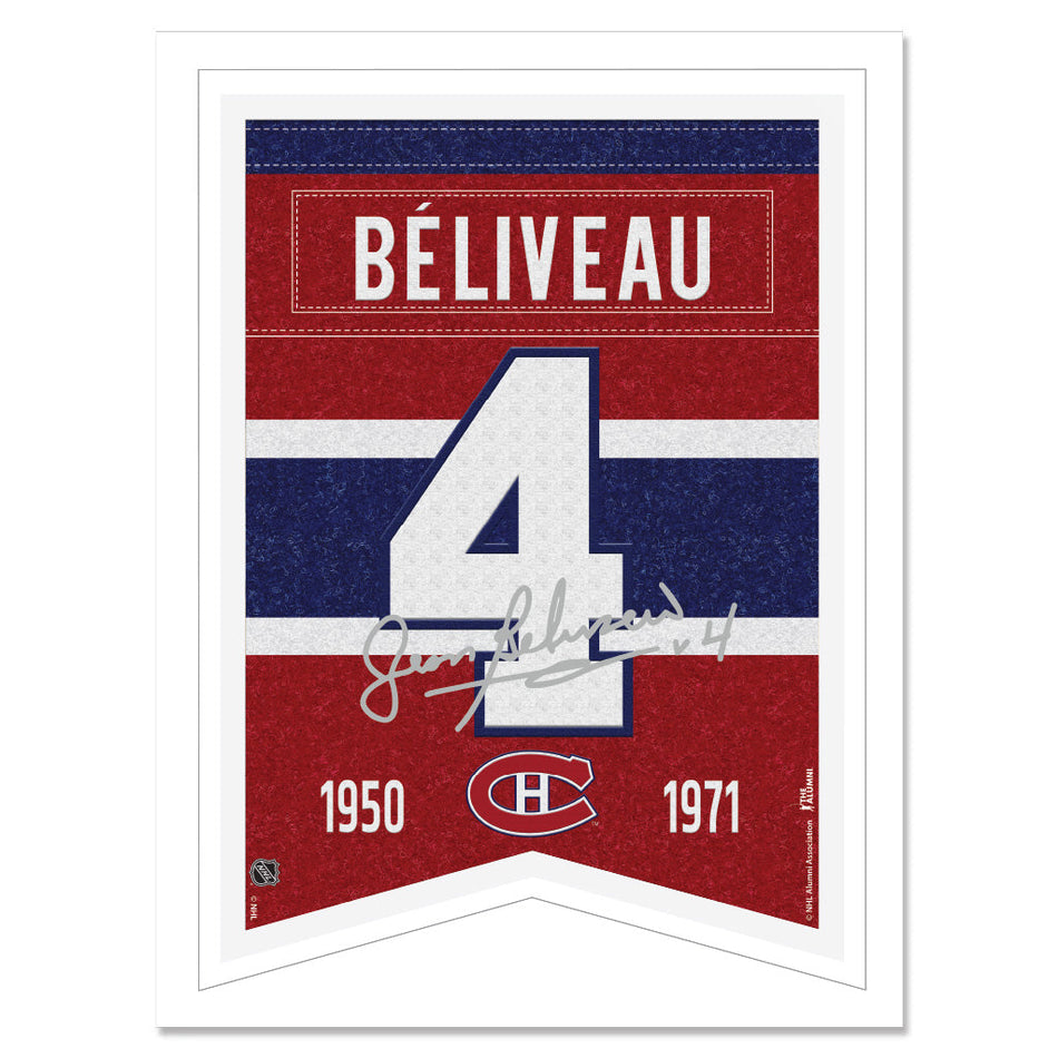 Montreal Canadiens Print - 12" x 16" Jean Beliveau Banner