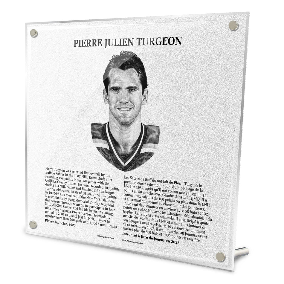 Hockey Hall of Fame Plaque | Pierre Turgeon 9" x 9"