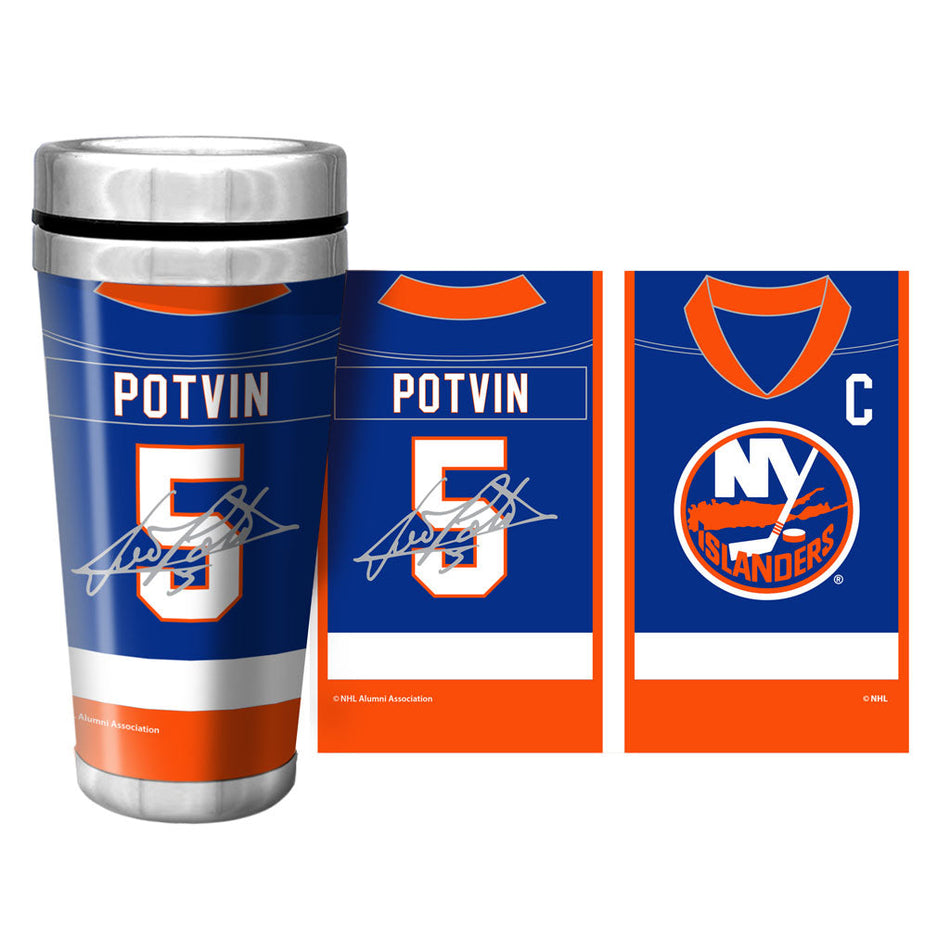 New York Islanders Denis Potvin Travel Mug - Full Wrap Replica Signature