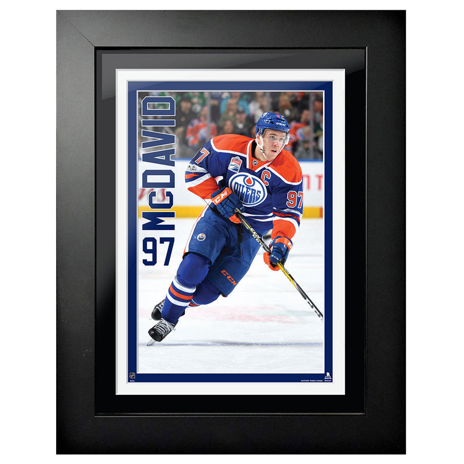 Edmonton Oilers Connor McDavid Frame - 12" x 16" Home Jersey Vertical Design