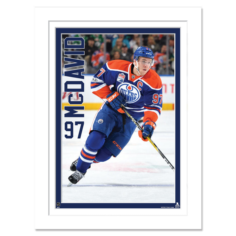 Edmonton Oilers Connor McDavid Print - 12" x 16" Home Jersey Vertical Design